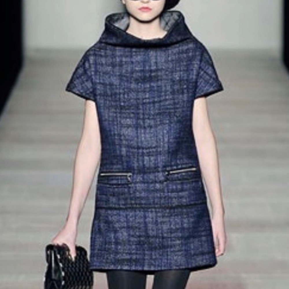 🆕 Marc By Marc Jacobs Gettysburg Branble Blue Tweed Dress Large